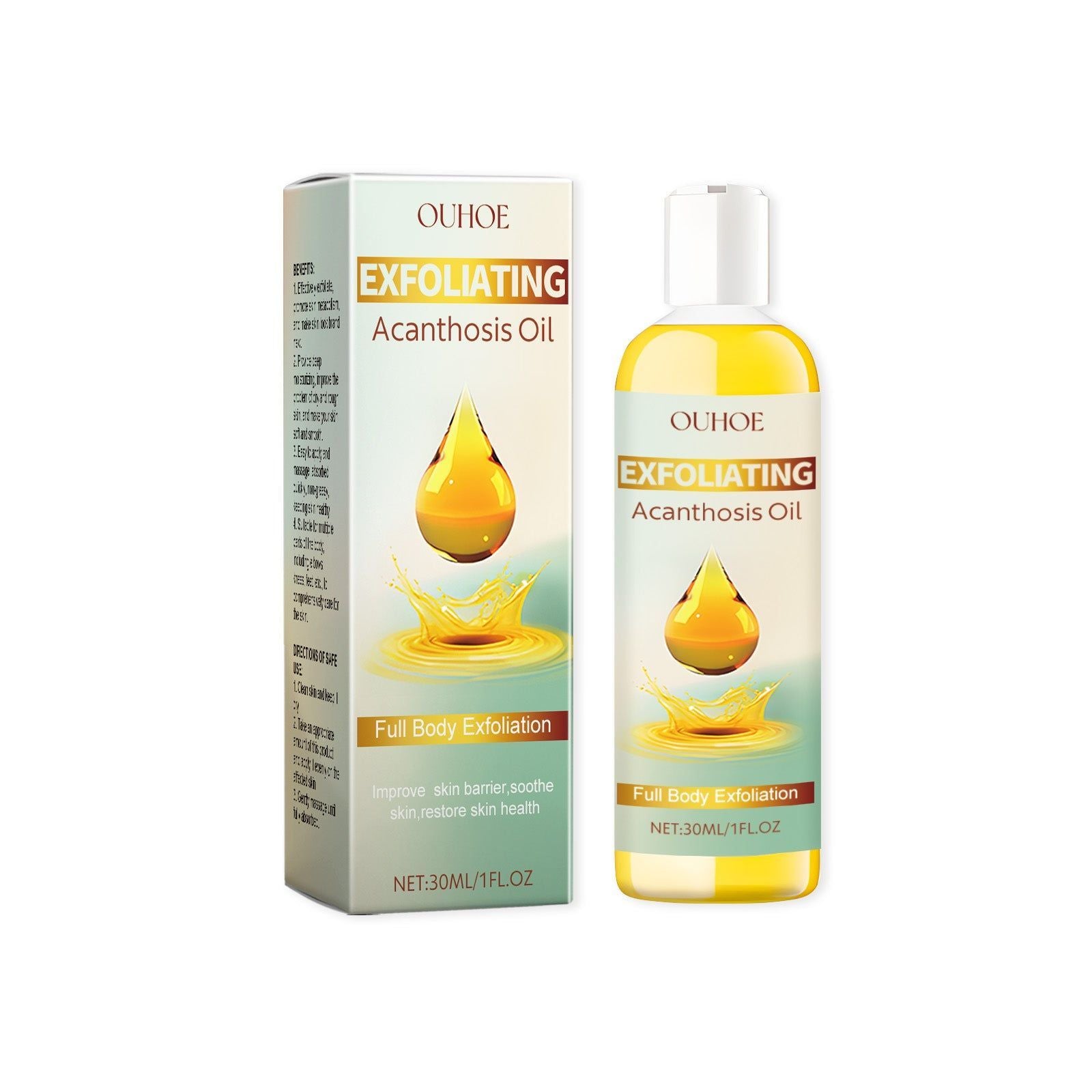 Gentle Body Cleansing Oil for Dull Skin, Exfoliating & Moisturizing, Reveal Smooth Soft Skin ,30ml