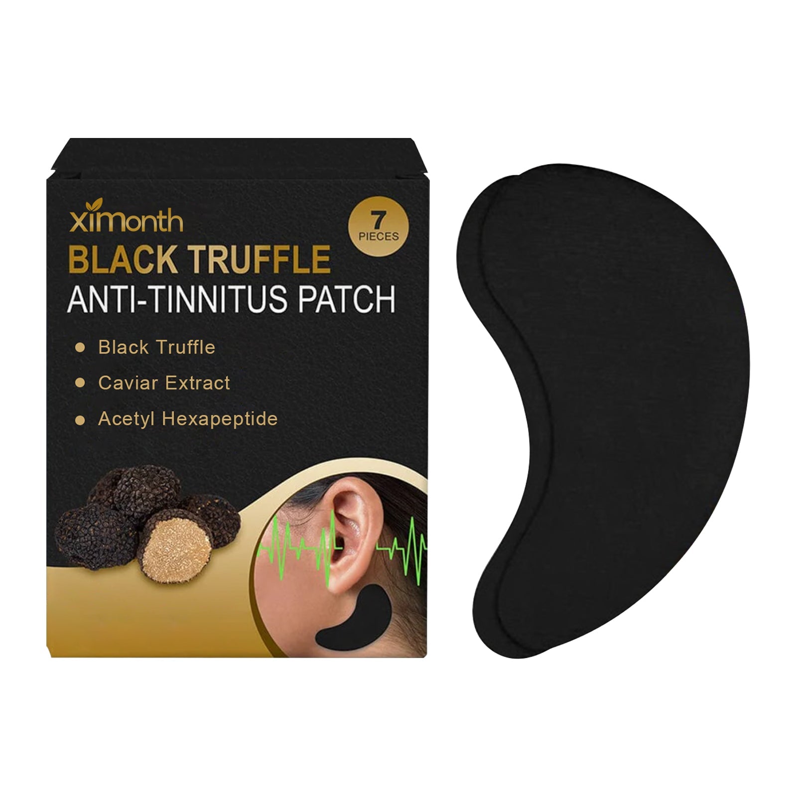 Black Truffle Ear Care Patches for Tinnitus Relief, Earwax Clean & Inner Ear Comfort ,7pcs