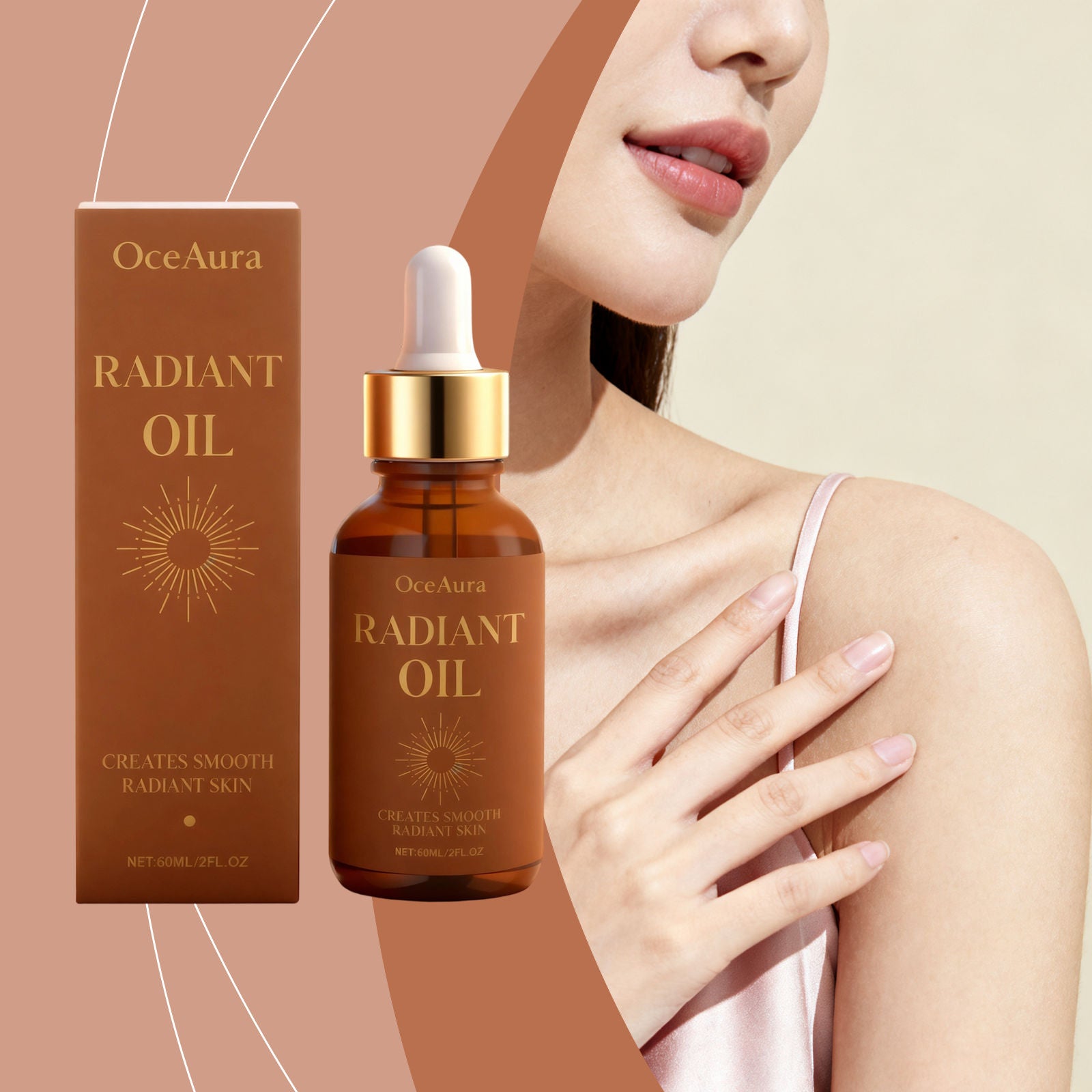Body Essential Oil for Delicate Skin, Brightening, Nourishing, Light, Refreshing ,60ml