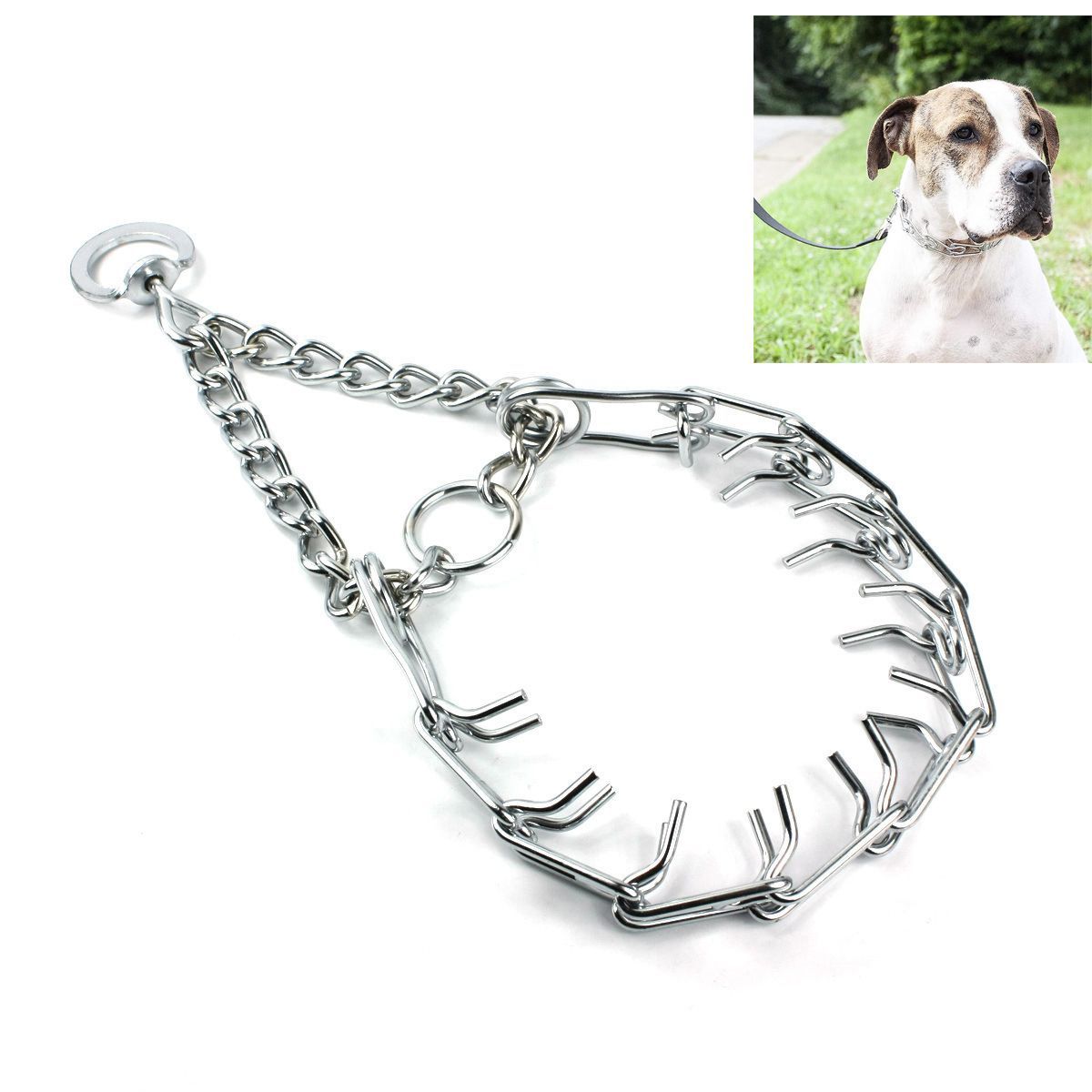 Dog Training Chain Metal Steel Safety Adjustable Detachable Pet Training Collar