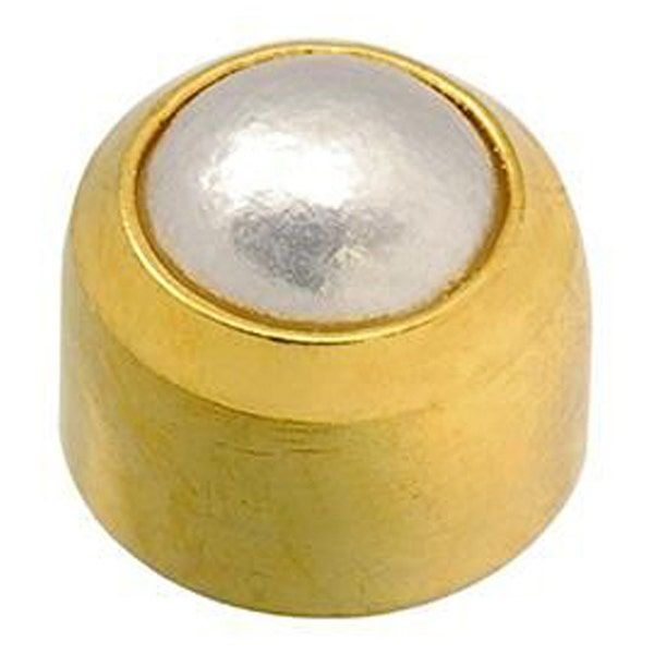 Caflon Safetec 24Ct Gold Plate, Pearl Bezel Set Earring