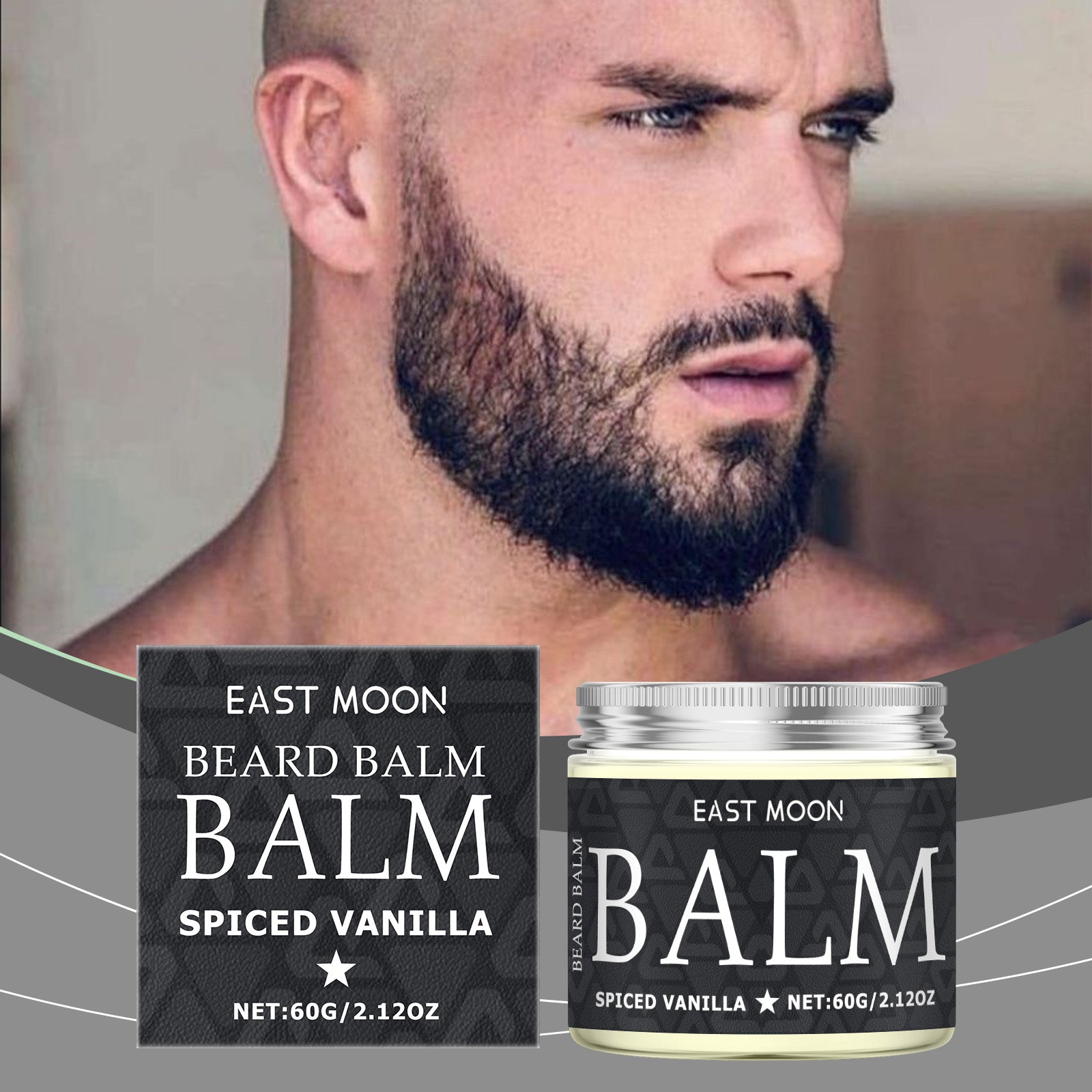 Premium Beard Care Cream, Nourishing Moisturizer, Soft Gloss, Soothing, Gentle, for Healthy Beards ,60g