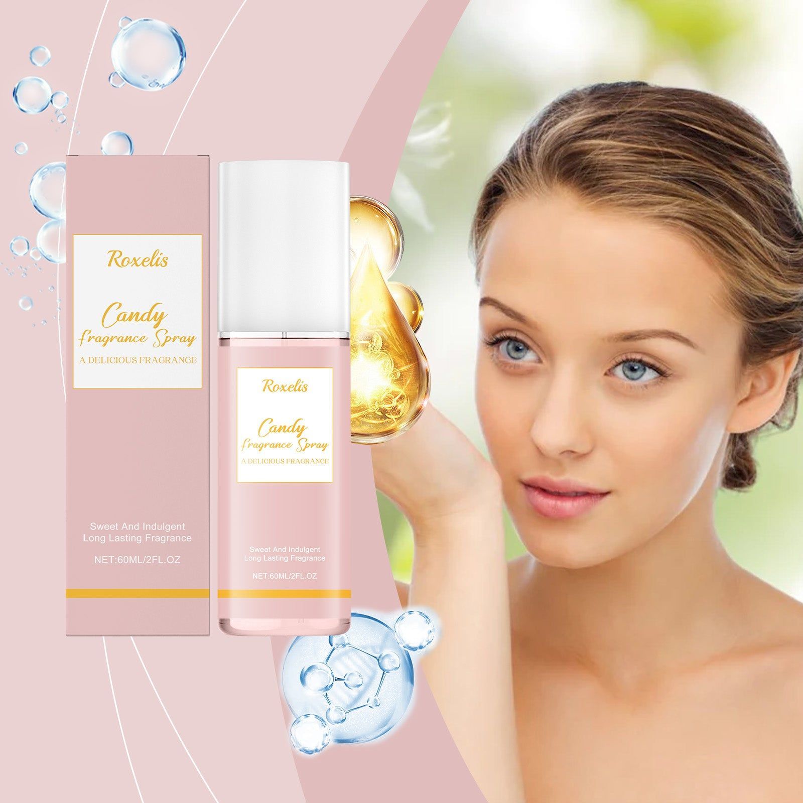 Candy Perfume Spray, Long-lasting Fragrance, Moisturizing, Natural, Refreshing Scent ,60ml