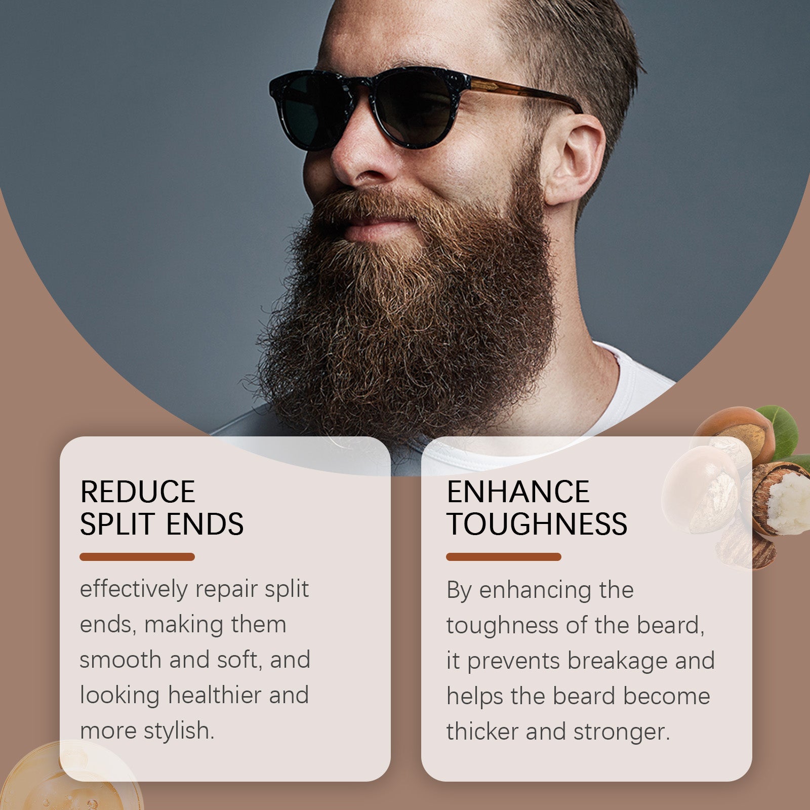 Men's Beard Oil, Softened Beard, Hydrating, Nourishing, Vitamin E, Argan, Grape Seed ,30ml