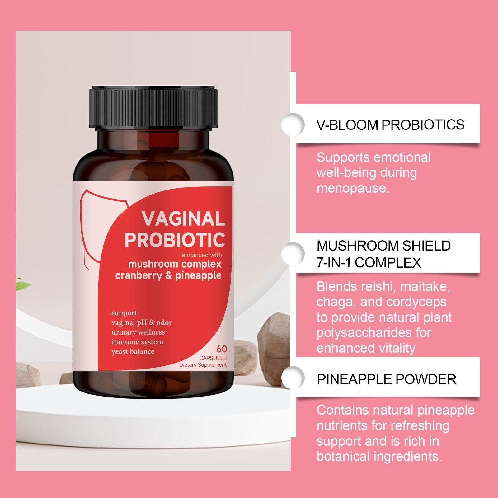 Women's Probiotic Capsules for Body Care, Vitality, and Light Figure, Natural Support ,60patches