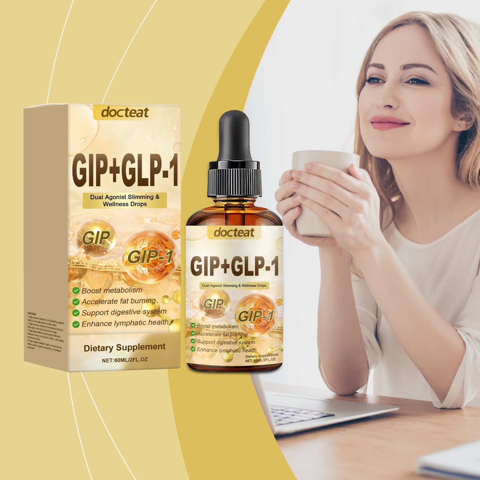 Boost Your Body Care, Relieve Gut Discomfort, Easy Absorption GLP-1 Drops ,60ml