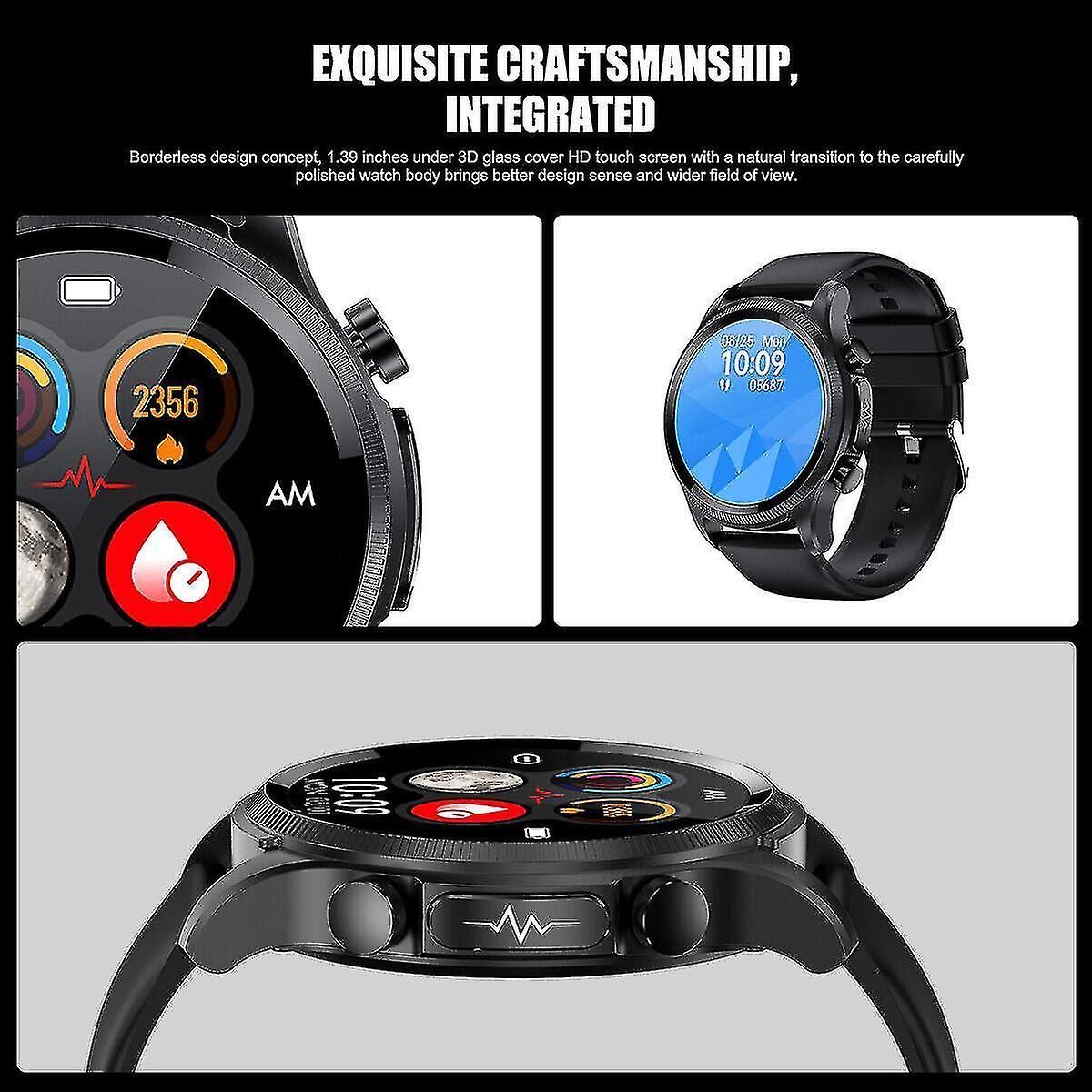 ECG+PPG Blood Glucose Smartwatch for Men - Blood Pressure/Heart Rate Fitness Tracker with GPS