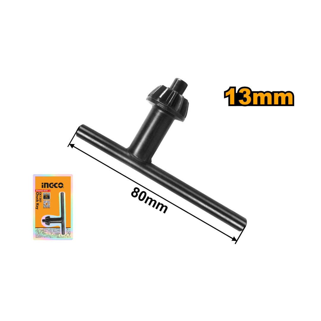 INGCO Chuck Key For 13Mm Drill Chuck, 80Mm Length, Packed By Sliding Card