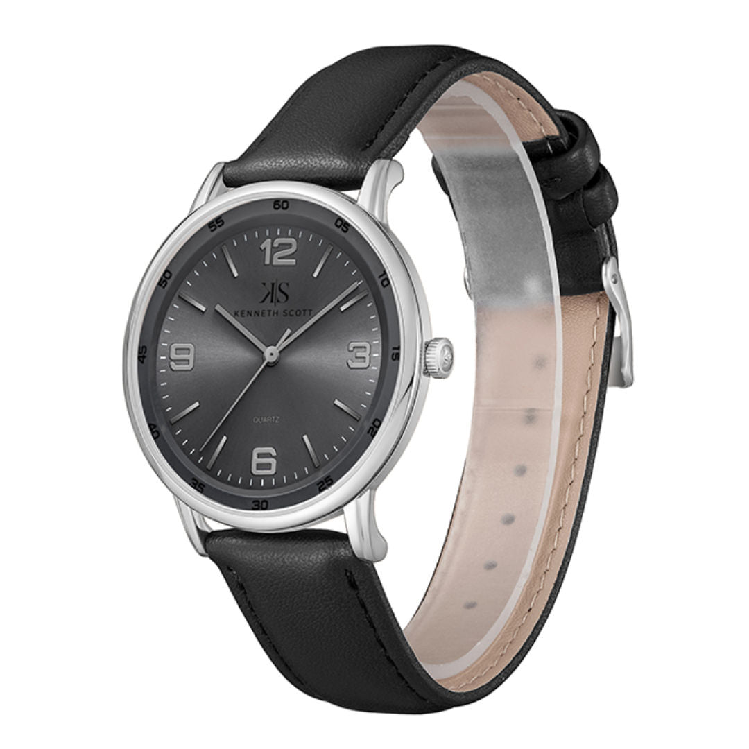 Kenneth Scott Men's Analog Display & Polyurethane Strap Watch