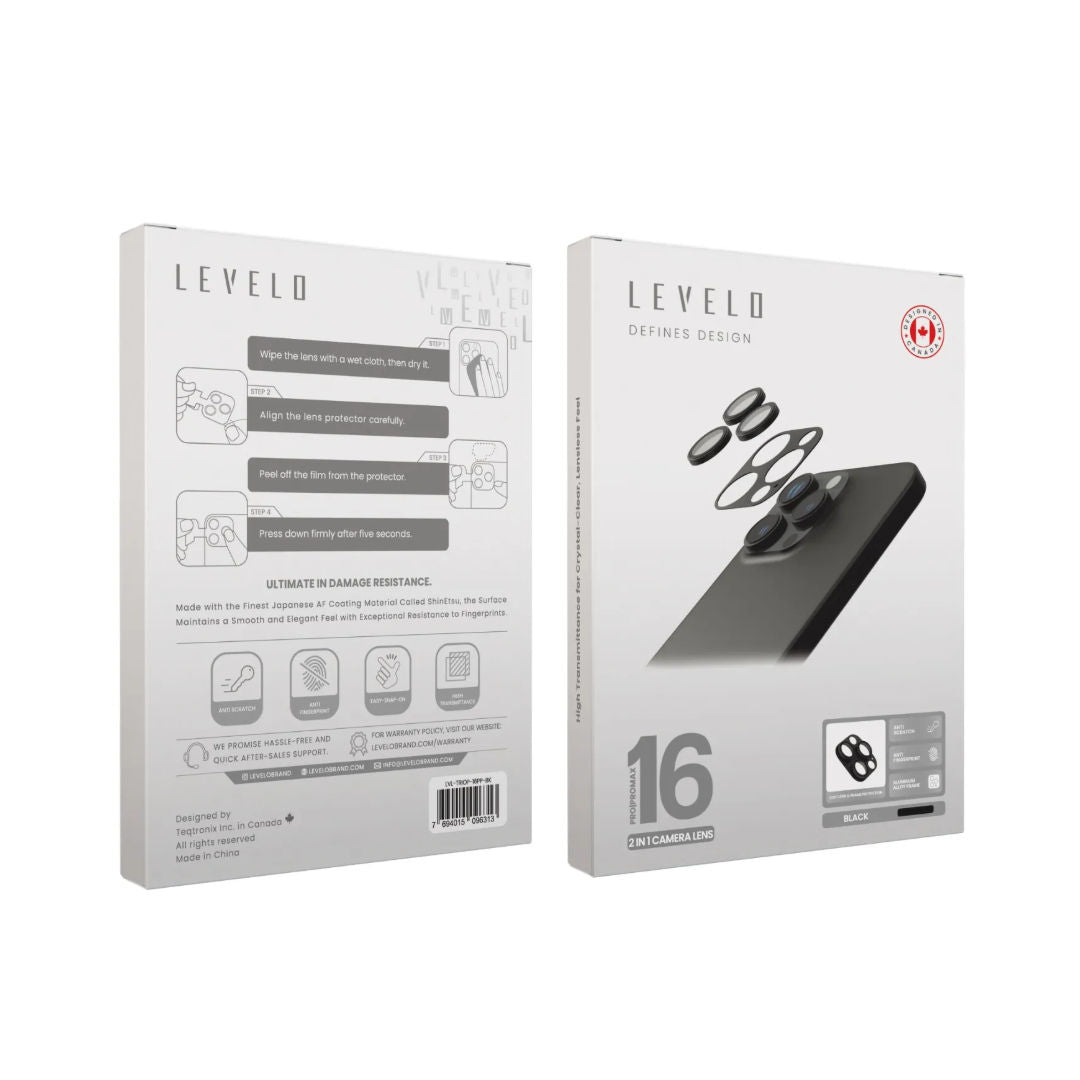 Levelo Trio Pro Camera Lens Protector For iPhone 16 Pro & Pro Max