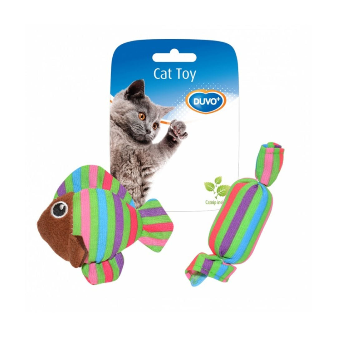 Duvo+ Assortment Fish And Candy Cat Toy, Mixed Colors, 8.5x8x2.8cm