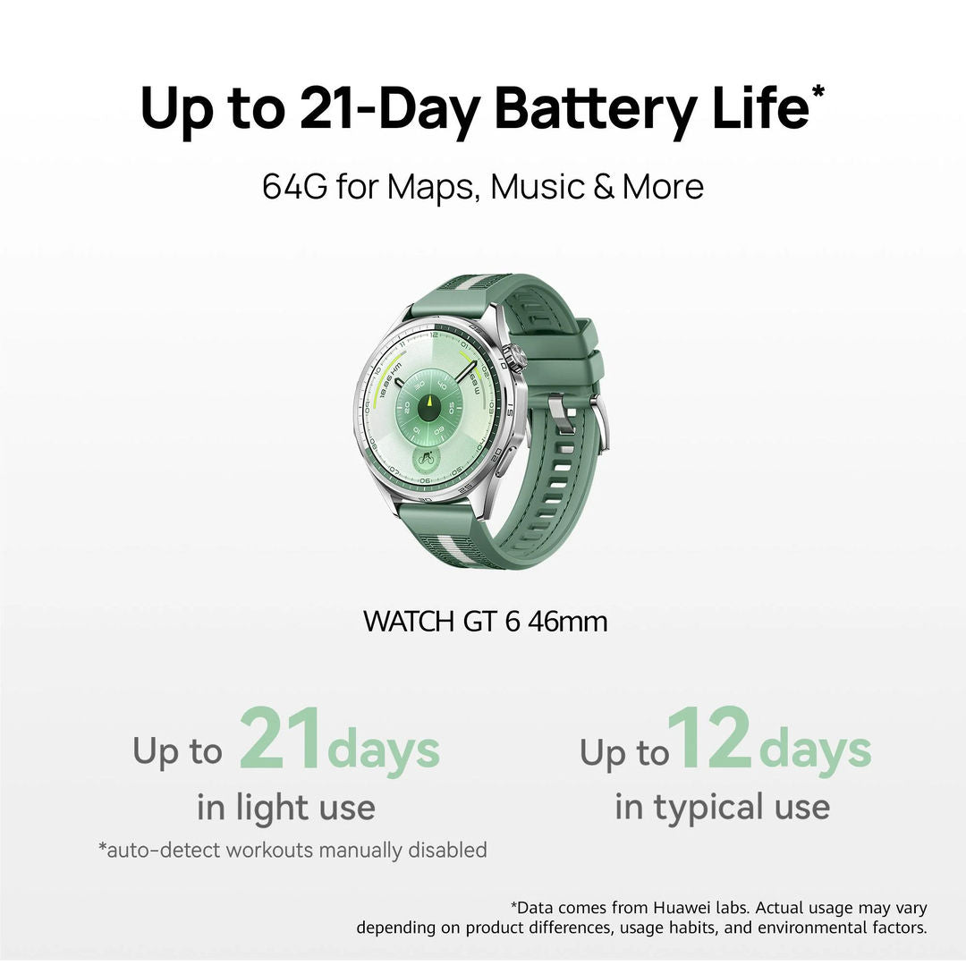 Huawei Watch GT 6 46mm, Green Composite Woven Strap