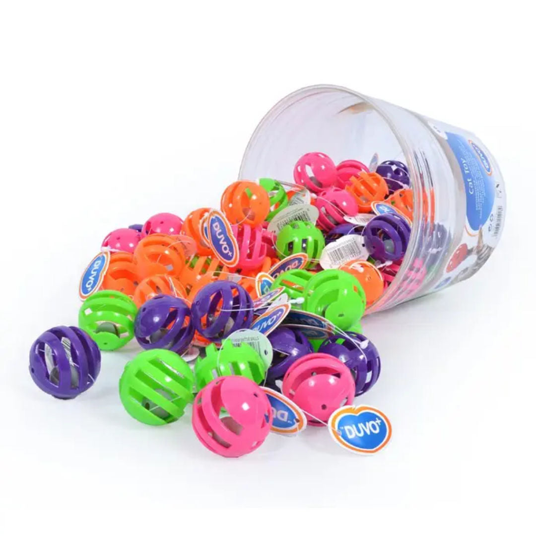 Duvo+ Rattle Balls Cat Toy, 60-Pieces in a Bucket