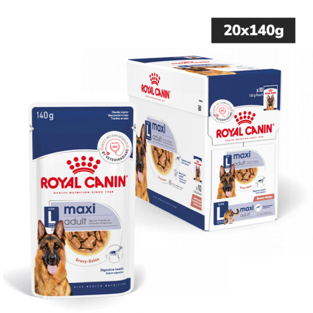 Royal Canin Maxi Adult Wet Dog Food in Gravy, 140gm, Pack of 10