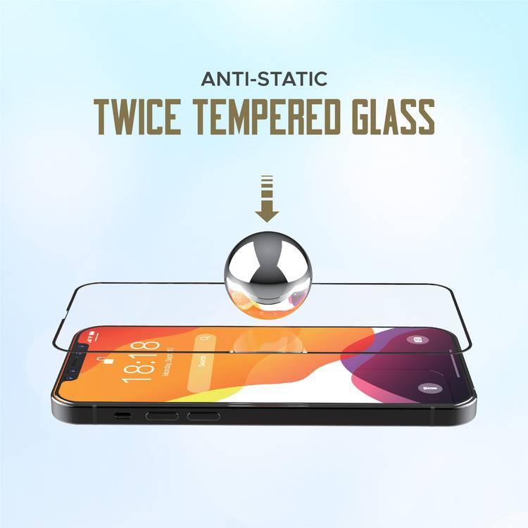 Levelo Anti-Static Twice Tempered Glass Screen Protector For iPhone 13 Pro / Pro Max, Non-Breakable Edges