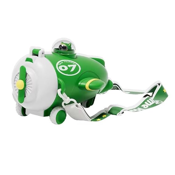 Twisoo Kids Water Bottle, BPA-Free Plastic Bottle With Plane Design, Leakproof & Portable, 400ml, MIN-008