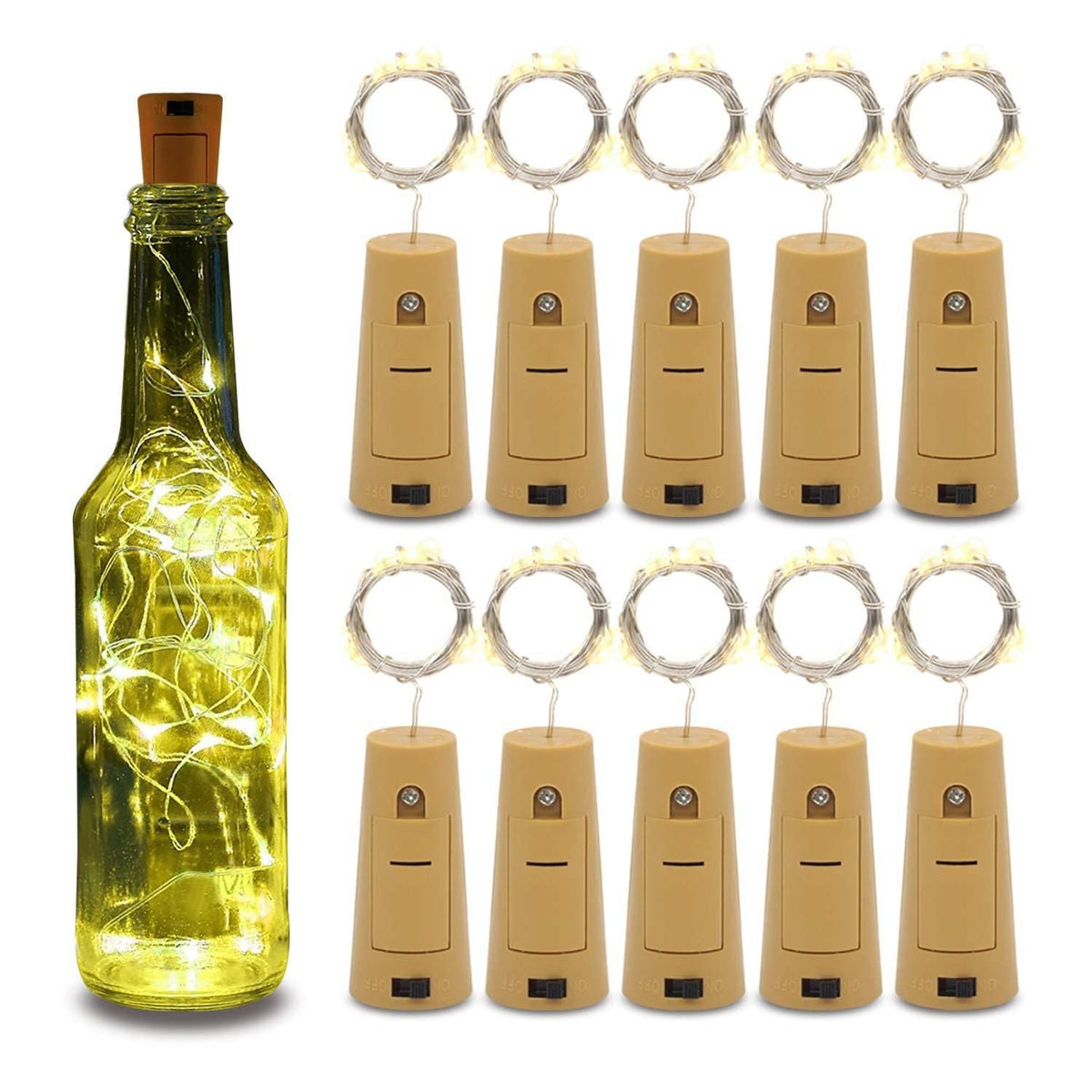 2M Bottle Cork LED String Lights Wine Stopper Copper Wire Fairy Lights For Party Decor