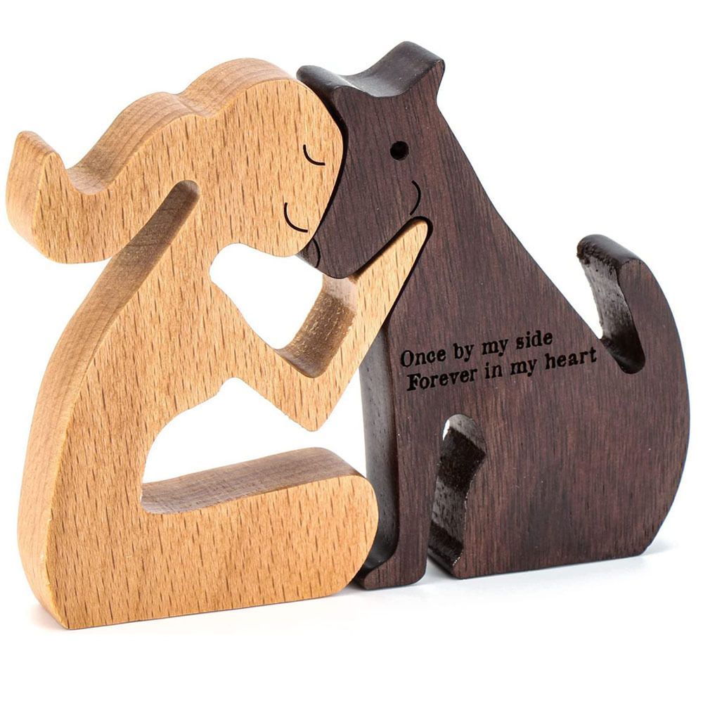 Wooden Dog Memorial Gifts Dog Sculpture Pet Loss Gifts for Women
