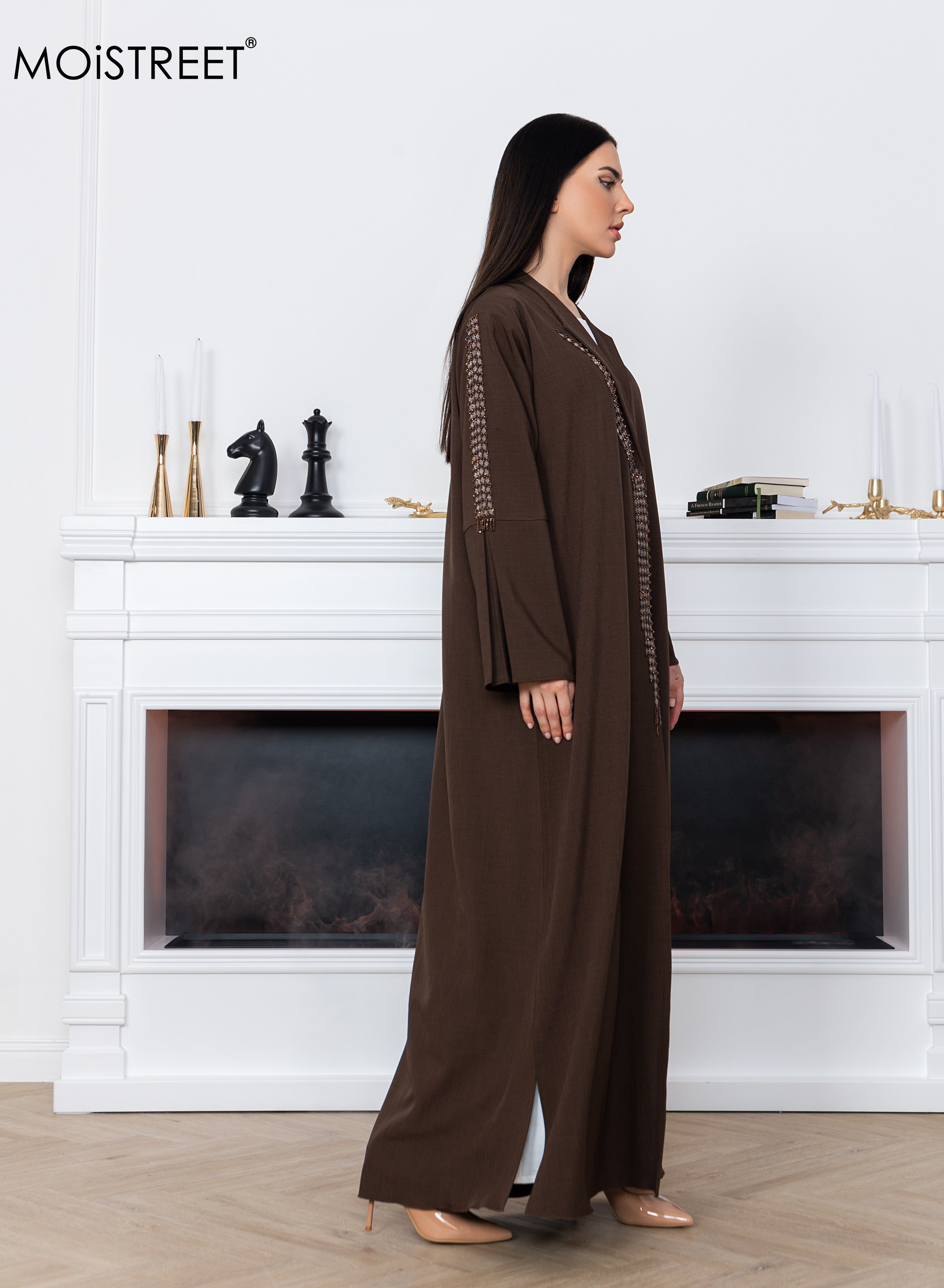 MOiSTREET Melange Embroidery Abaya