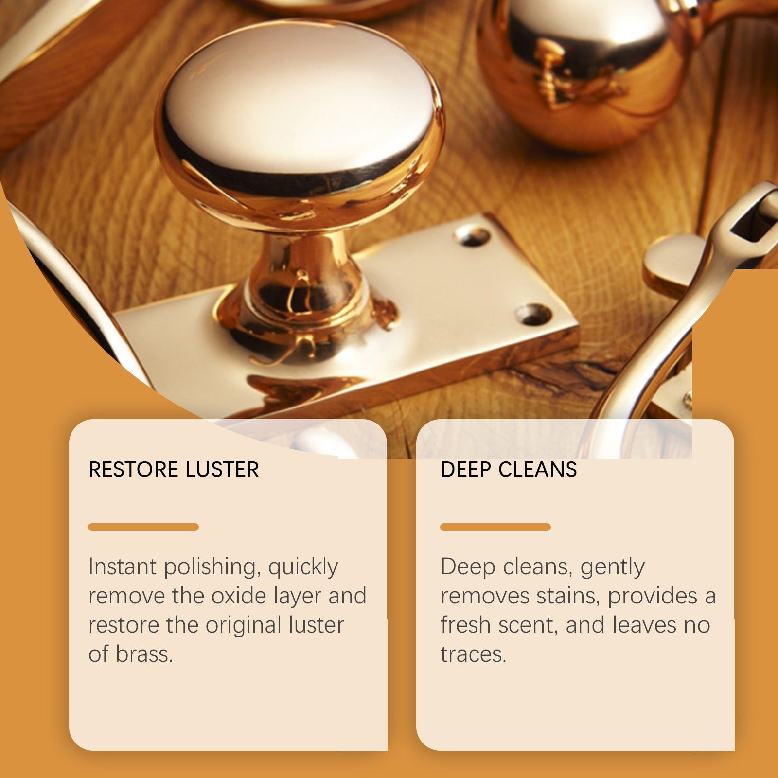 Brass Cleaning Spray, Fast Shine & Decontamination, Gentle Polishing, Keep Brass Bright ,100ml