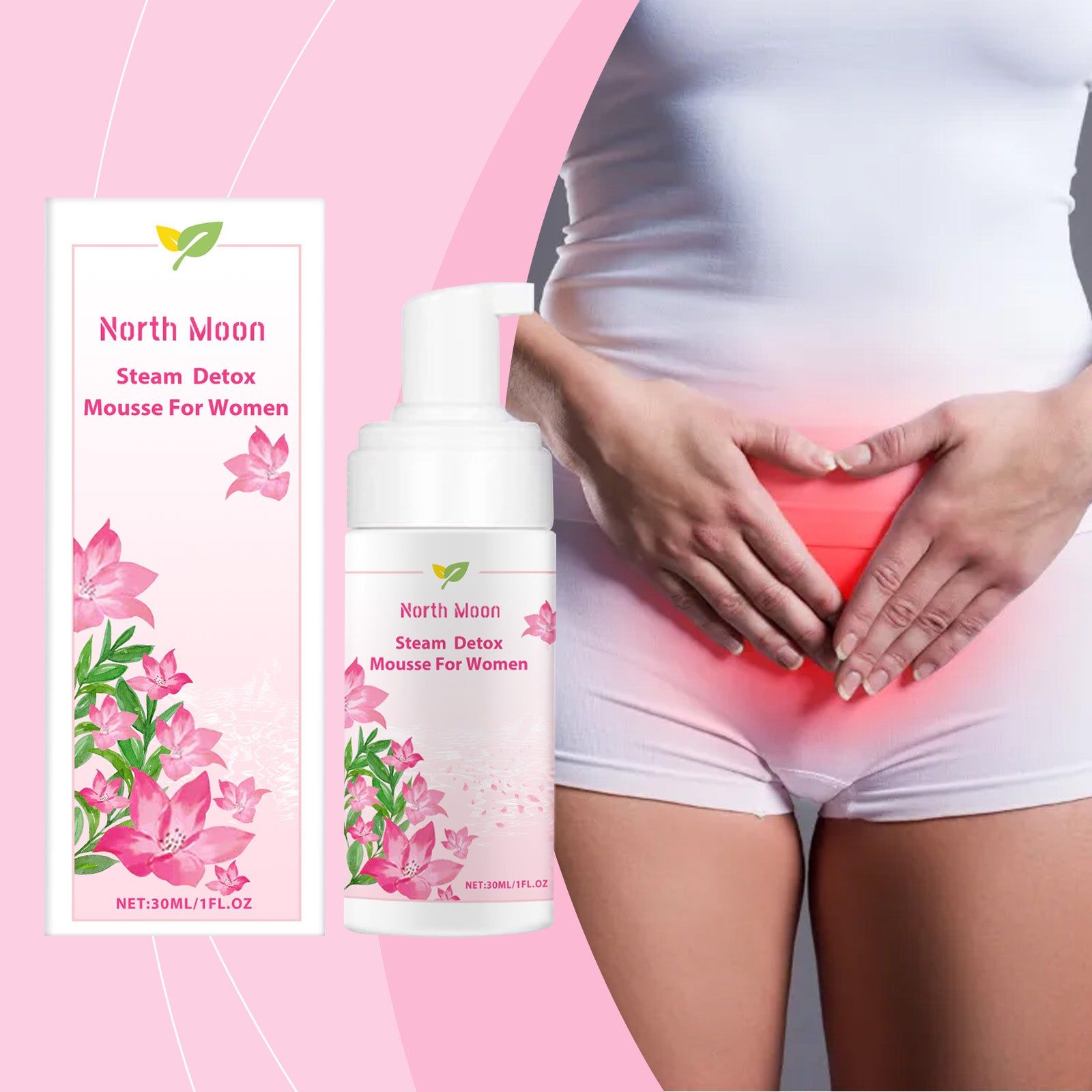 Body Cleansing Mousse, Gentle Moisturizing, Daily Skin Care, Feminine Hygiene ,30ml