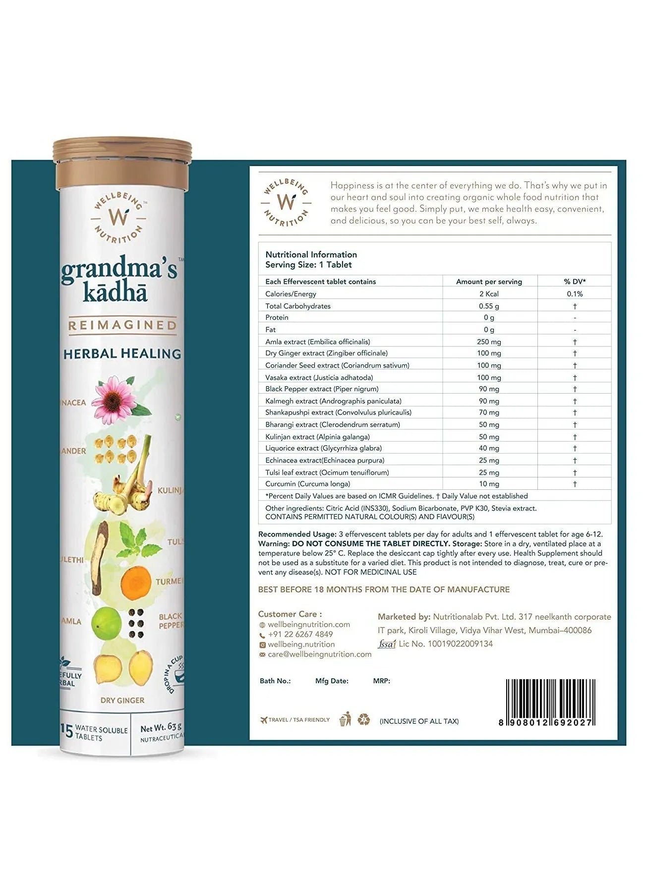 Pack of 6 Grandma's Kadha15 Tablets