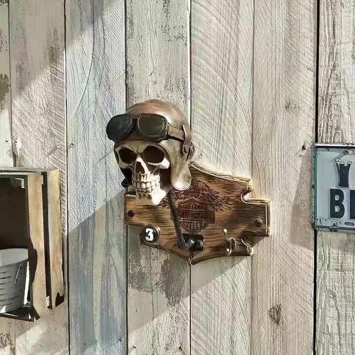 Motorcycle Skull Helmet Holder Skull Shape Helmet Holder Wall Decoration