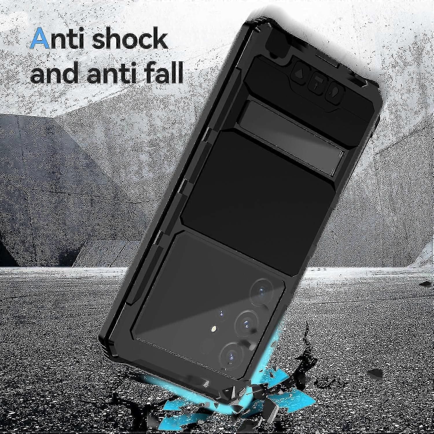 Heavy Duty Metal Military Grade Phone Case For Samsung Galaxy S24 Ultra Built-in Screen Lens Protection zxin