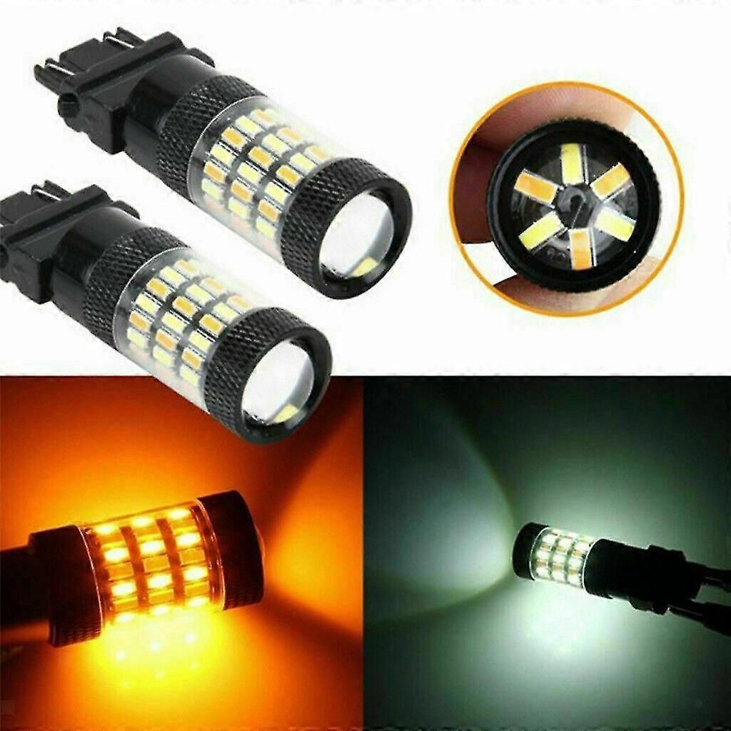 2x 3157 Switchback LED Bulbs for Dodge Ram 1500/2500/3500 - Dual Color White/Amber Turn Signal Lights