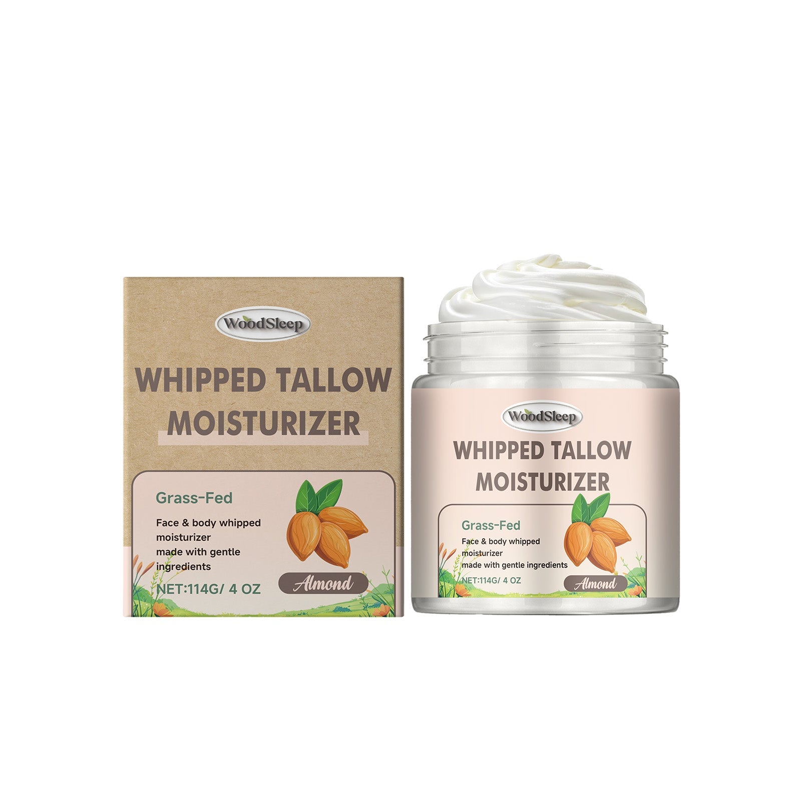 Almond Tallow Moisturizer, Deep Hydrating, Non-Sticky, Skin Glow ,114g