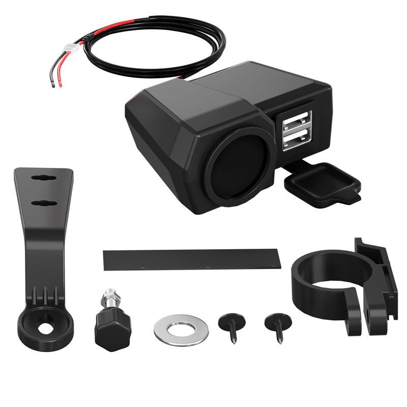 Motorcycle Phone Charger Dual Port Charging Adapter With Temperature Voltage Display
