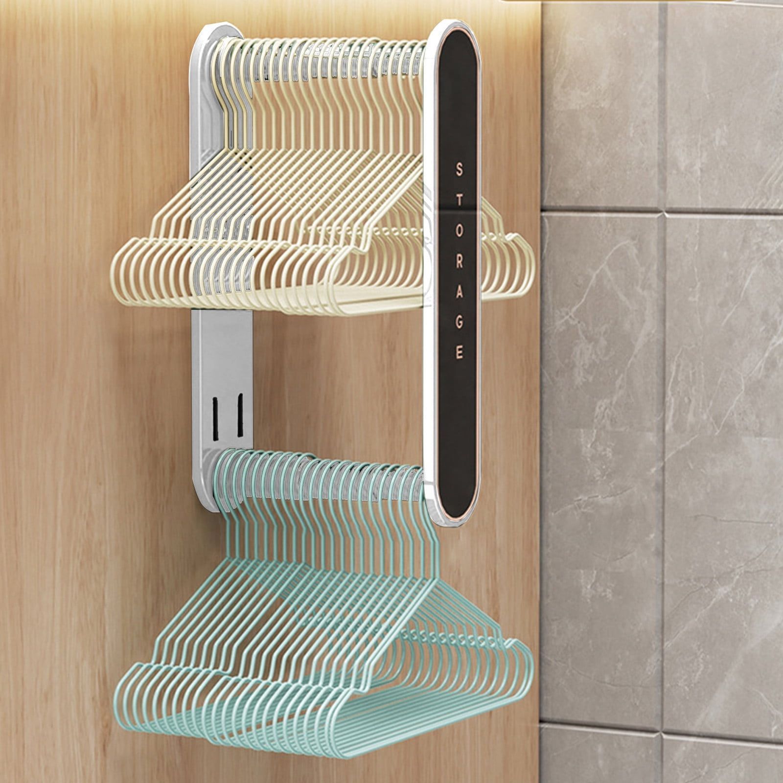 2 Pack Closet Organizers Clothes Hanger Storage Rack Retractable Balcony Organizer