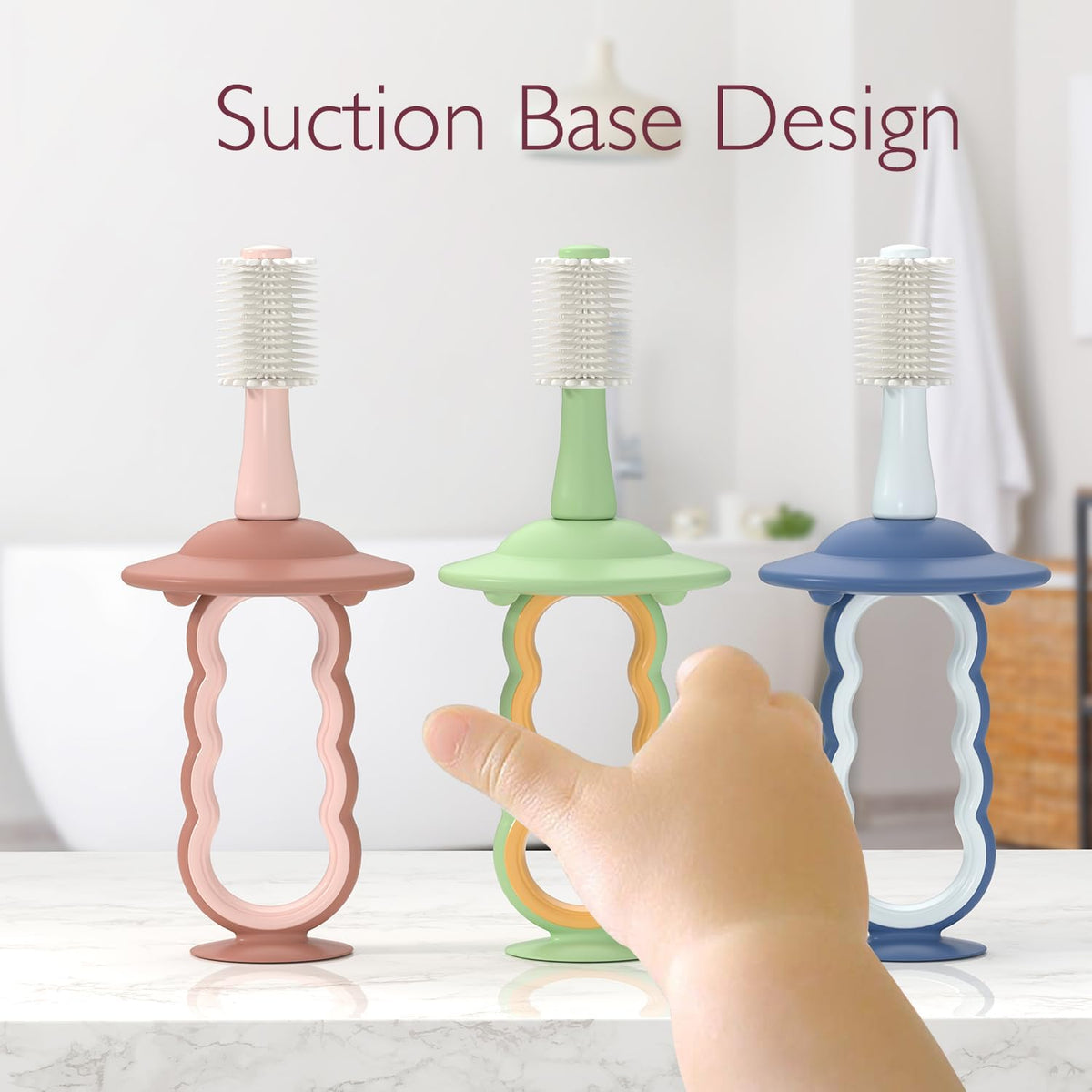 Momcozy Baby Silicone Toothbrush & Tongue Cleaner - Blue