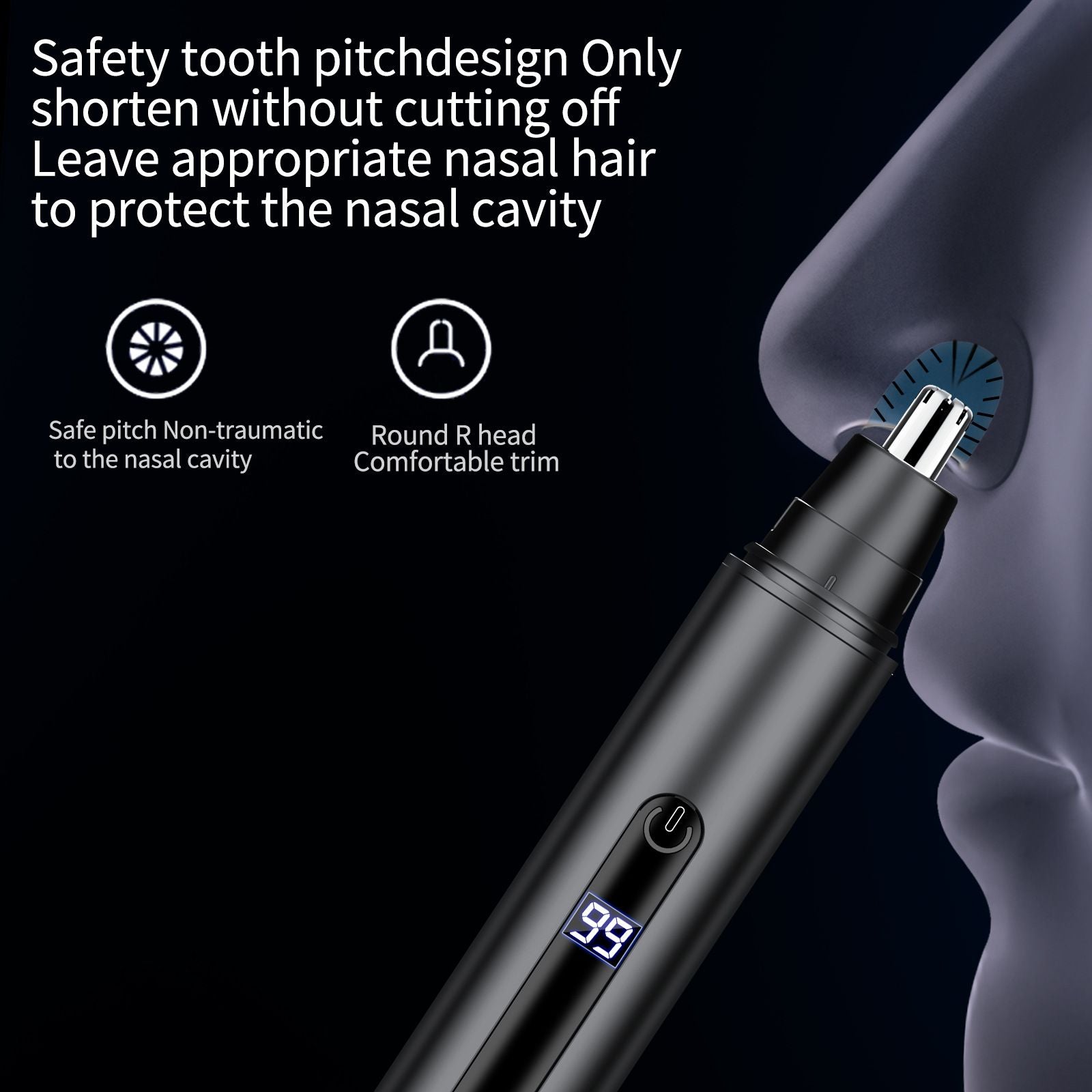 Digital USB Type-C Nose Hair Trimmer