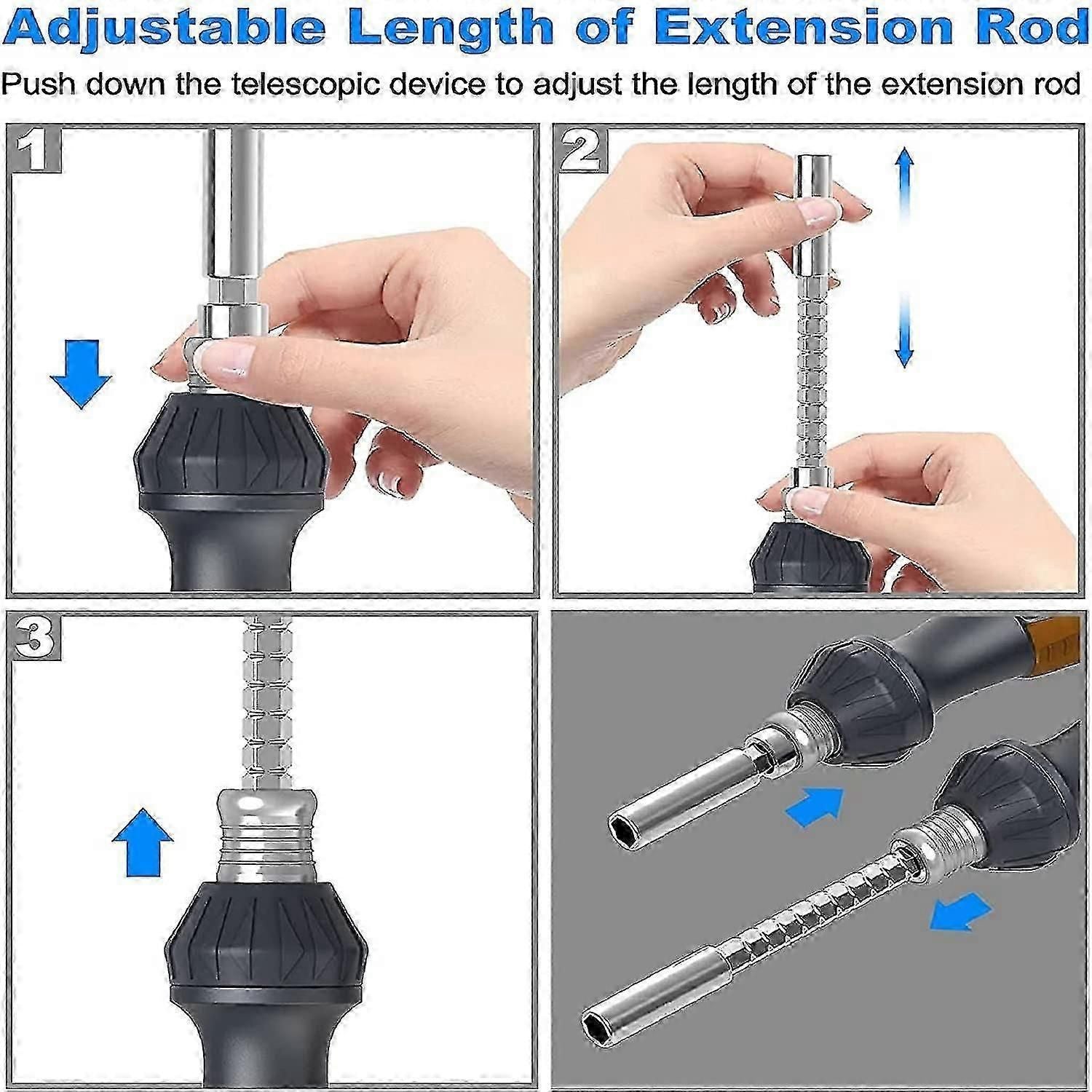 11-in-1 Telescopic Magnetic Screwdriver Set with Ratchet Socket for Home Appliances and DIY Repair