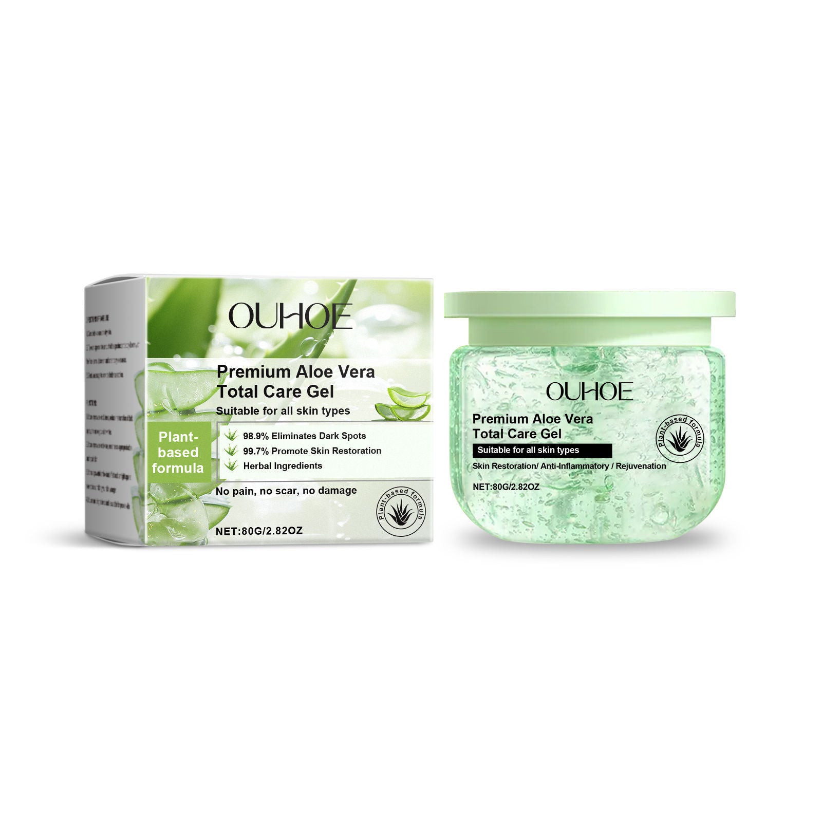 Aloe Vera Facial Care Gel, Hydrating, Brightening, Anti-Aging, Skin Repair ,80g