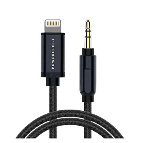 Powerology Braided AUX Lightning Audio 1.2m Cable