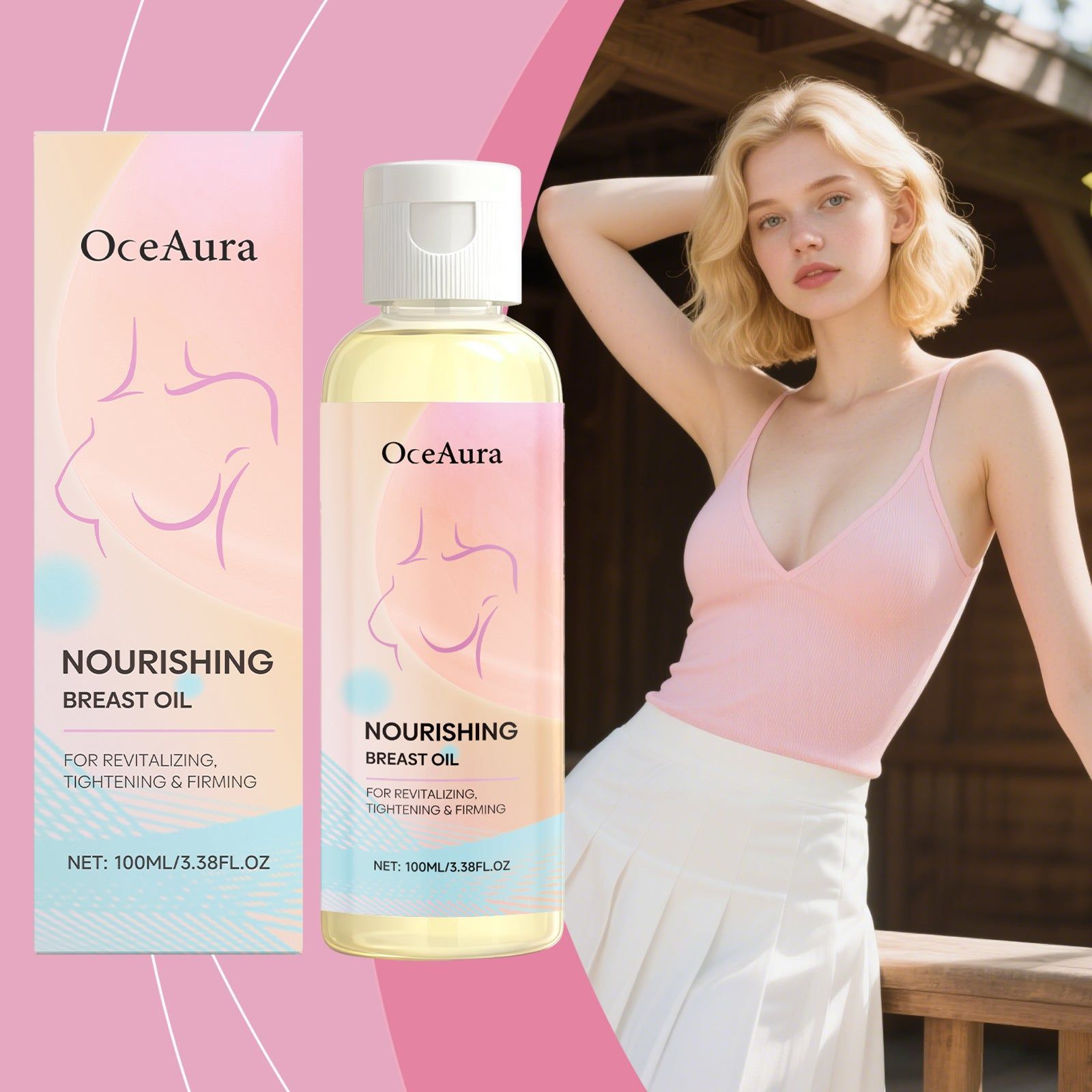 Chest Care Oil, Boost Elasticity, Moisturize, Enhance Confidence, Natural Beauty ,100ml