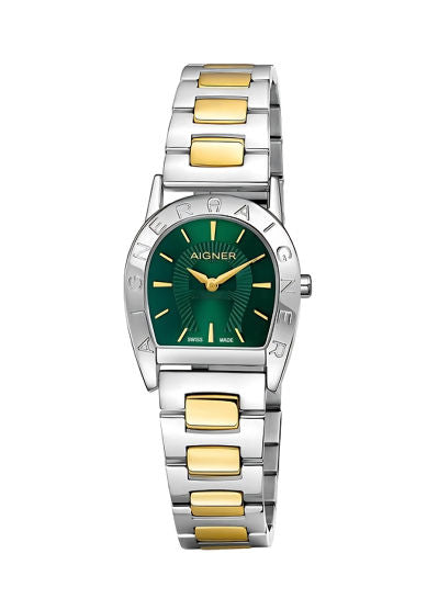 AIG PIS-L SS CAS GREEN DIAL SS/GP MTL BRT