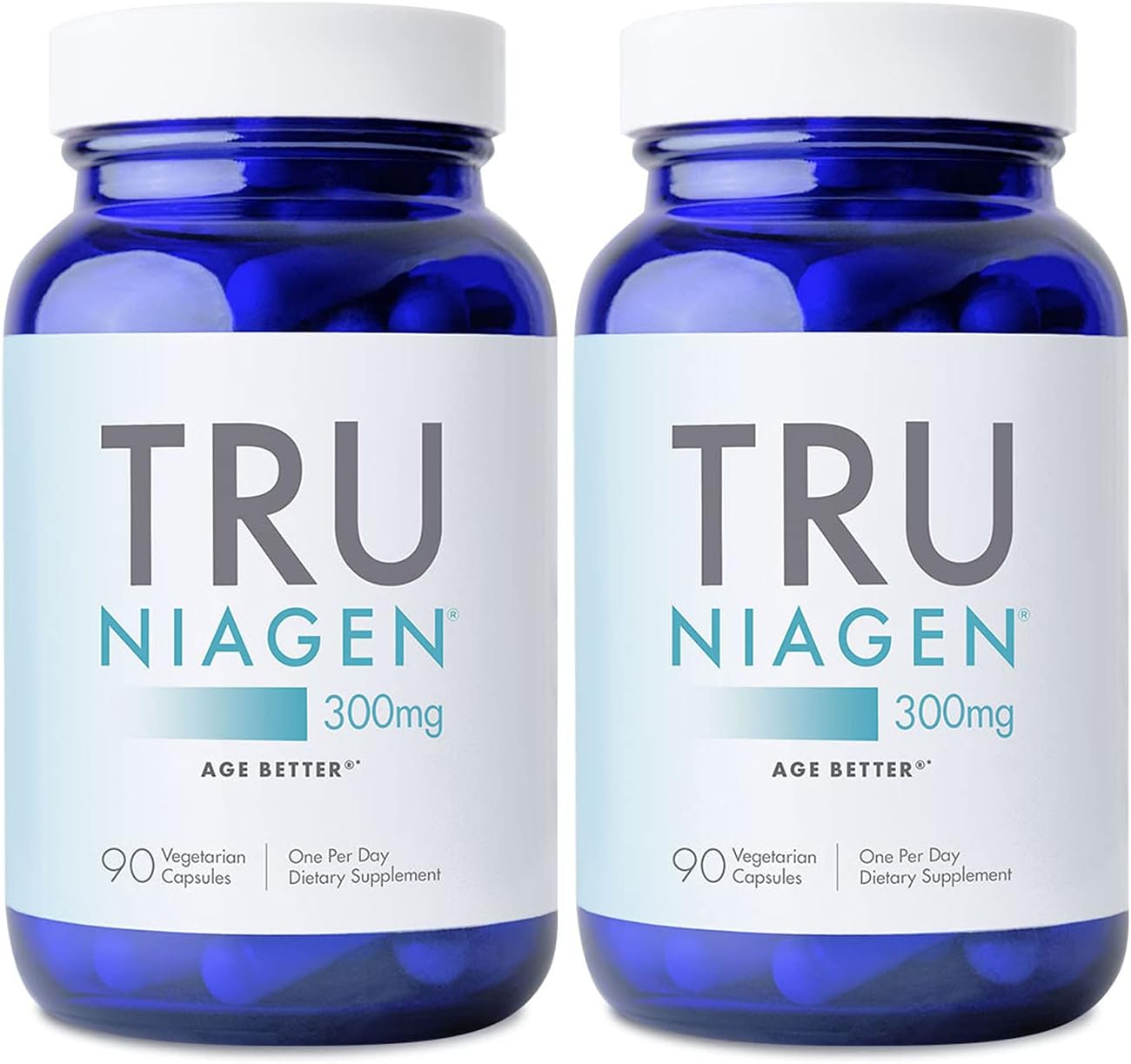 TruNiagen 2x 90ct/300mg Multi Award Winning Patented NAD+ Boosting Supplement - More Efficient Than NMN - Nicotinamide Riboside for Cellular Energy Metabolism & Repair. Vitality, Muscle Health, Healthy Aging