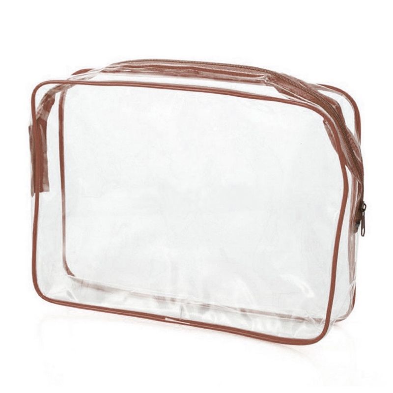 Portable Travel Zip Look PVC Bags Waterproof Transparent Makeup Storage Bag L