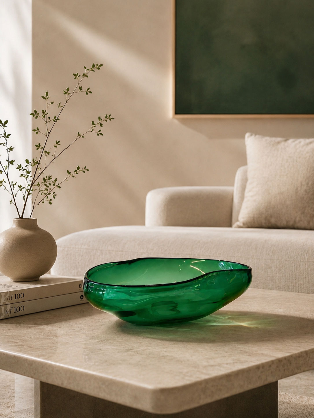 Tati deco Murano center table green bowl