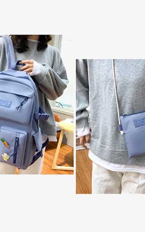 4 Pcs/Set Canvas School Bags Backpack – Durable, Stylish Backpack Set for Kids, Teens & Students