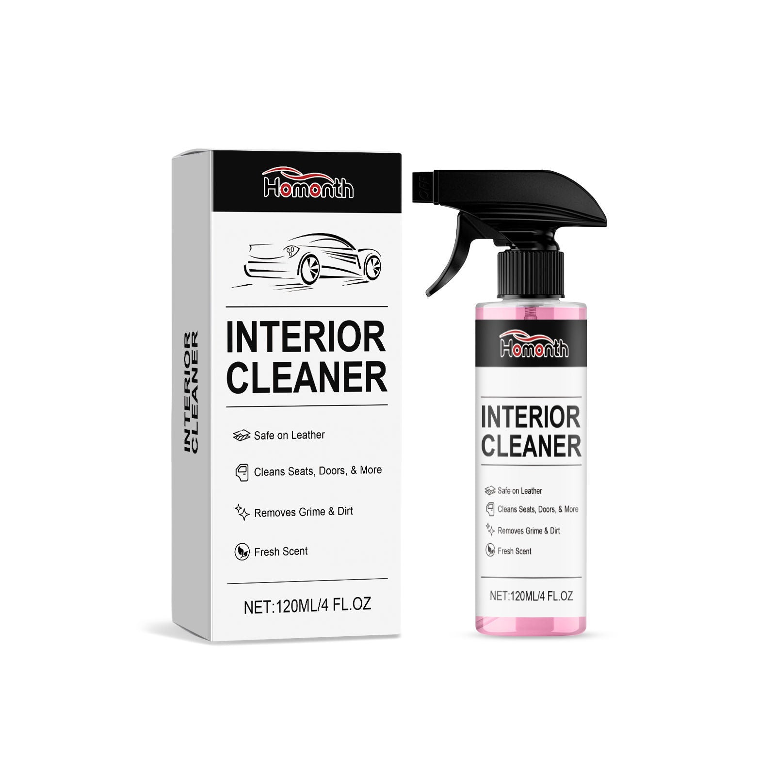 Car Interior Cleaning Spray, Deep Stain Removal, Fast Evaporation, Safe and Non-Irritating ,120ml