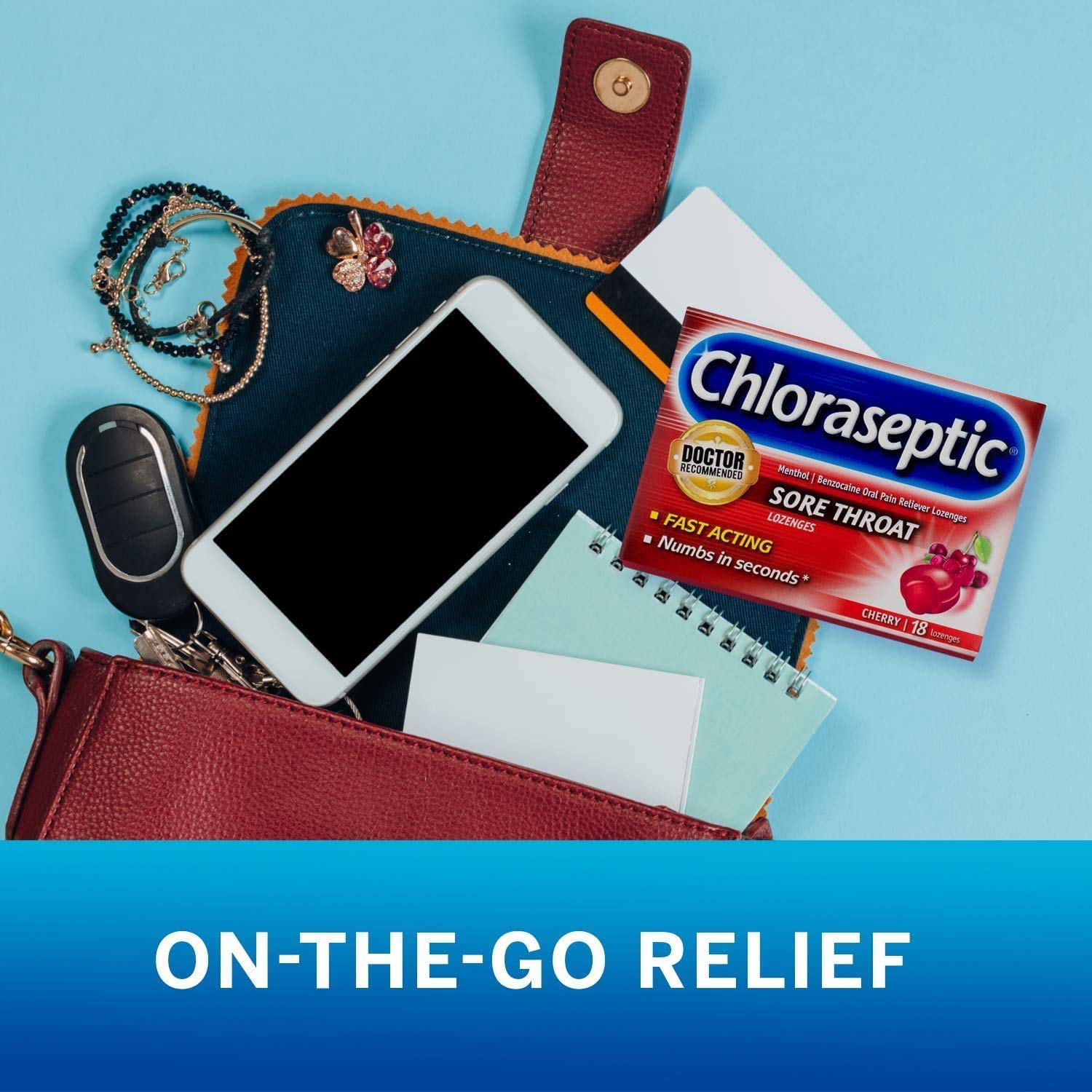 كلوراسيبتيك لالتهاب الحلق بنكهة الكرز 18 قطعة