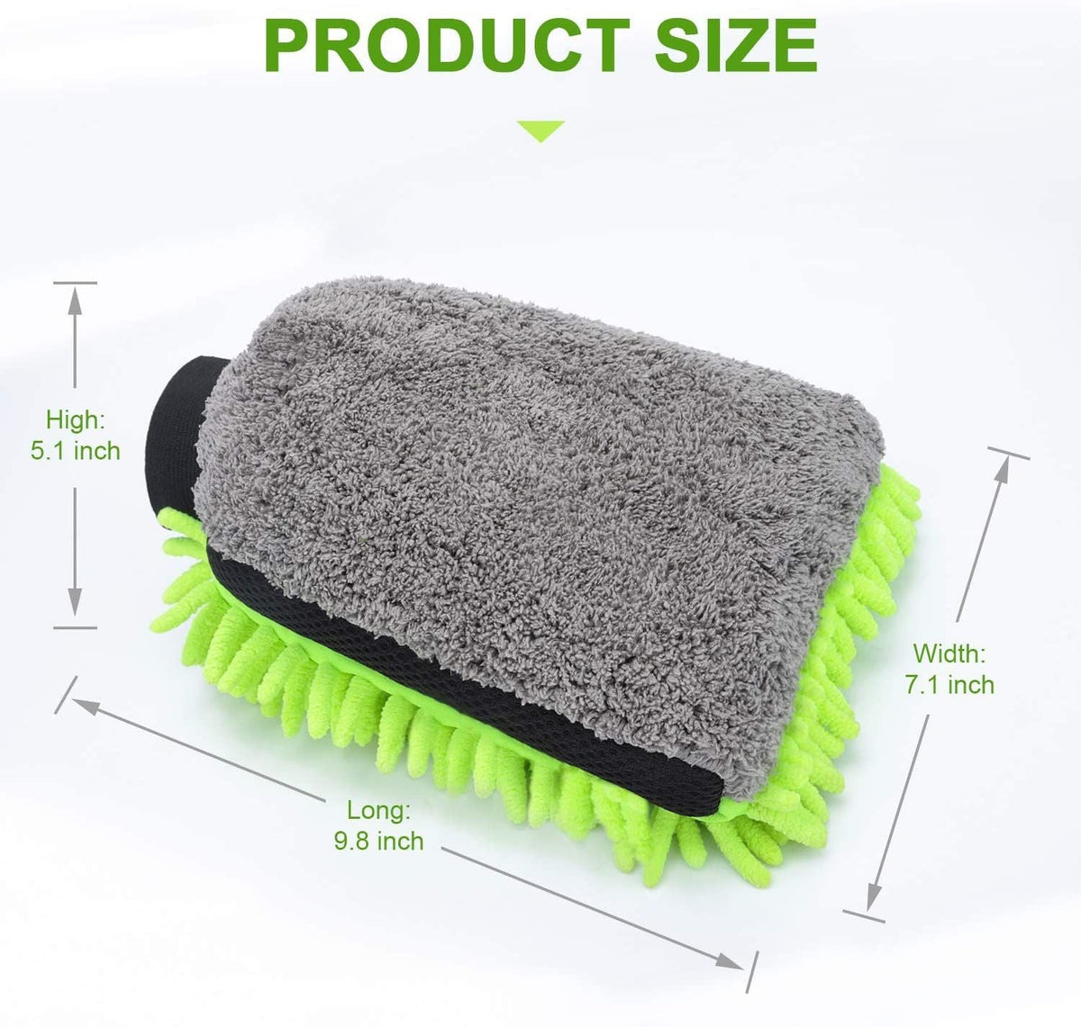 Double-Faced Car Wash Glove Chenille Microfiber Cleaning Pad Car Wax Detailing Brush