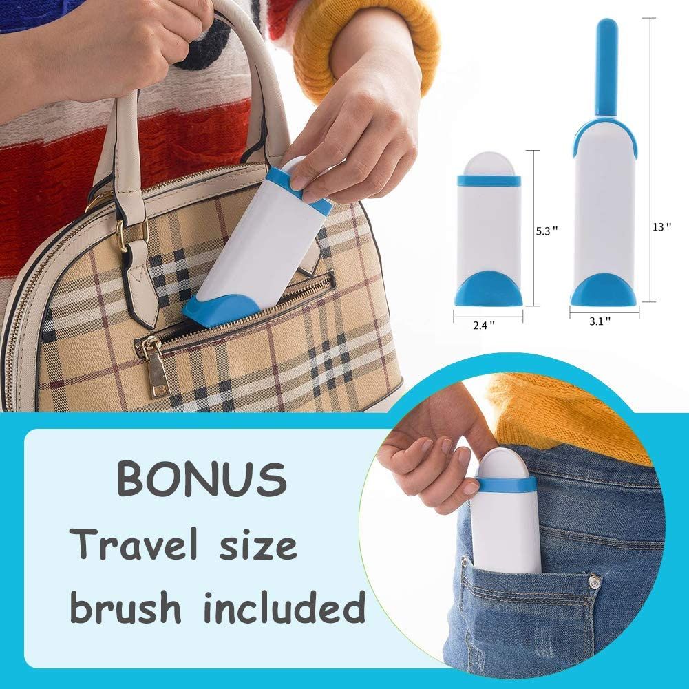 3-Piece Set Pet Hair Remover Brush  Double-Sided Fur Lint Removal Tool with Self-Cleaning Base