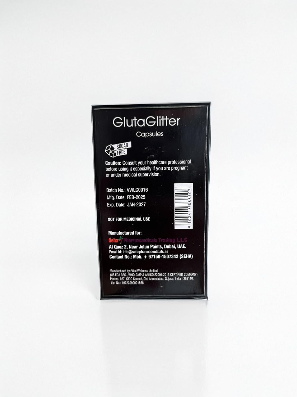 جلوتاجلتر L-جلوتاثيون 500 ملغ + فيتامين C 100 ملغ كبسولات 30