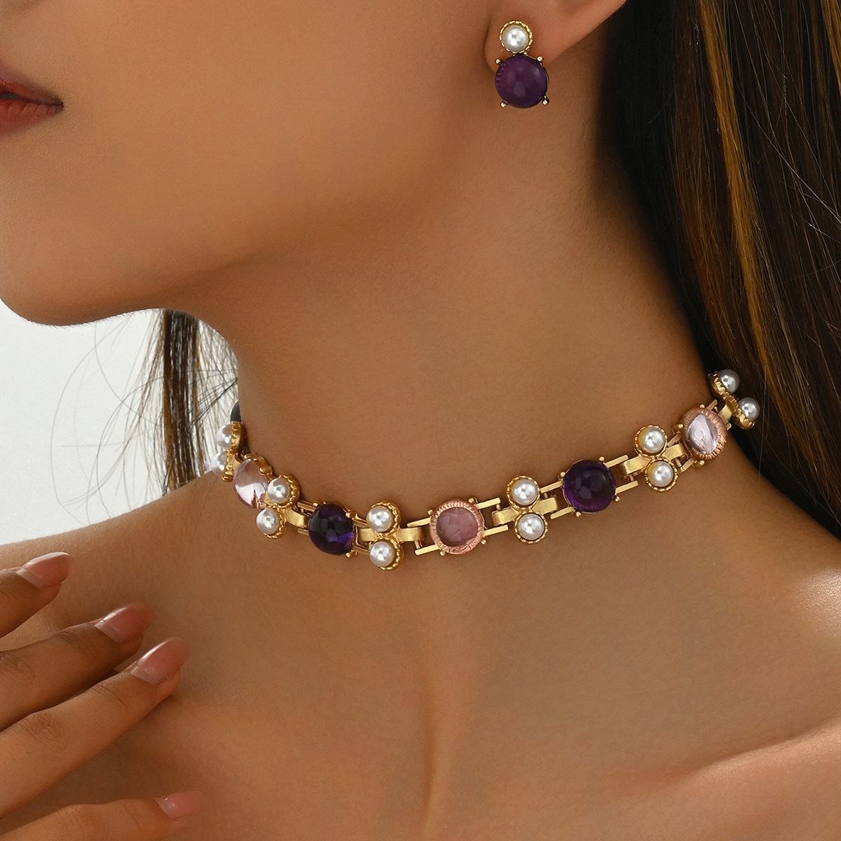 Women Necklace Earring Set Fashionable Creative Jewelry Gift