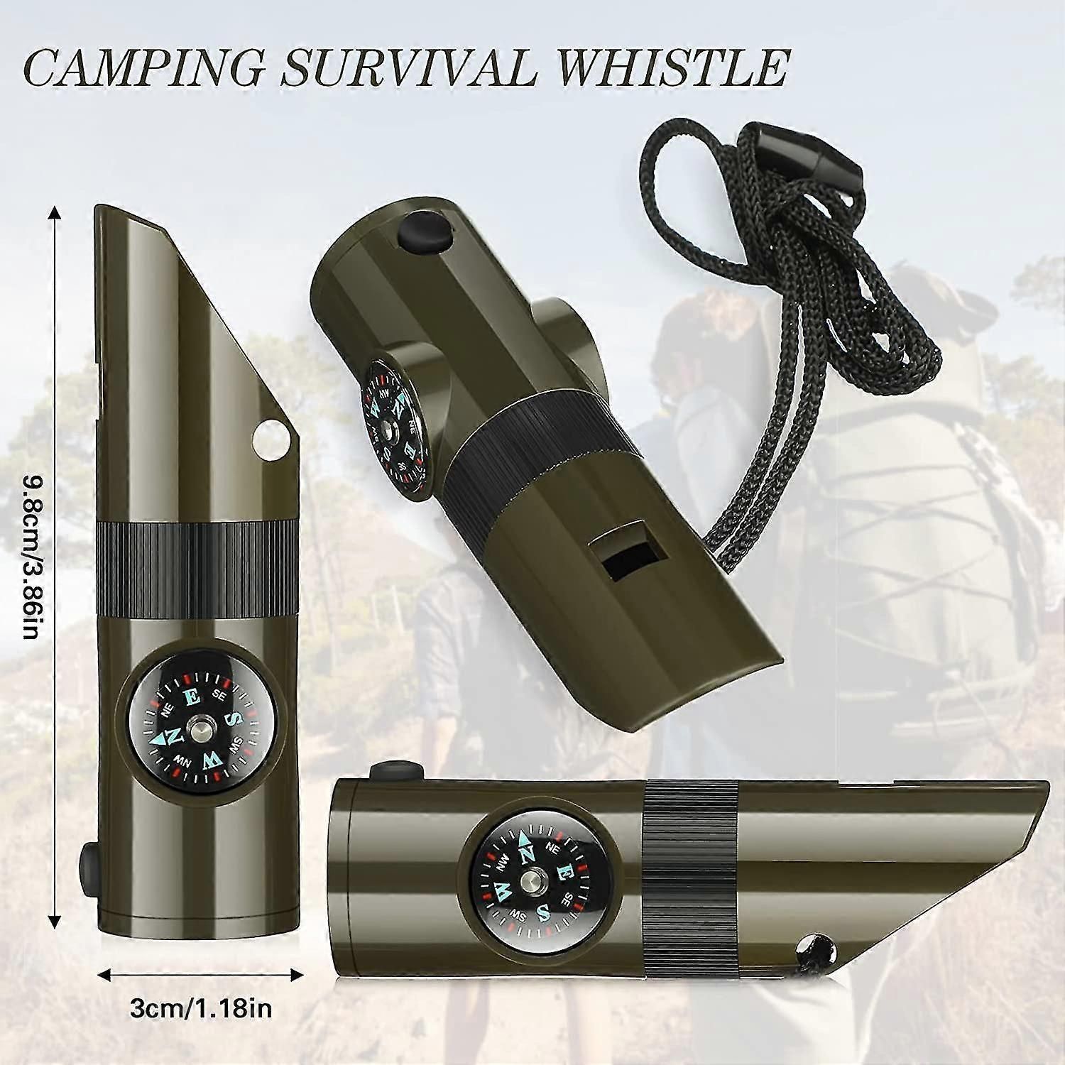 Portable Camping Survival Kit with Compass & Whistle - Multi-Tool Emergency Set